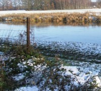 Zerschnittener Zaun an der Hase