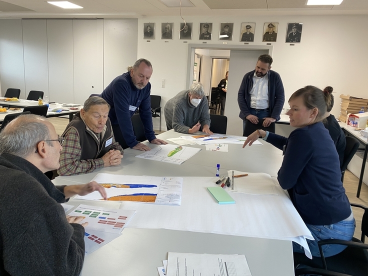 Workshop mit regionalen Stakeholdern im November 2022 auf Norderney. Unter anderem wurden für die Insel relevante Ereignisbündel und geeignete Anpassungsmaßnahmen identifiziert. (Foto: Cordula Berkenbrink/NLWKN)