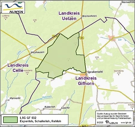 Übersichtskarte des Landschaftsschutzgebietes